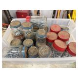 20+ Jars of Nails, Bolts, Screws, Etc.