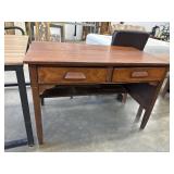 Vintage wooden drop-leaf utility table/student