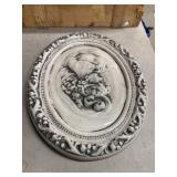 Decorative Oval Wall Plaque Raised Bas-Relief