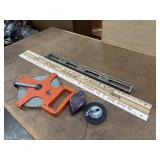 Assortment of measuring and alignment tools