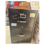 Black 2-drawer metal vertical file cabinet