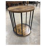 2-tier rustic industrial wooden stool / accent