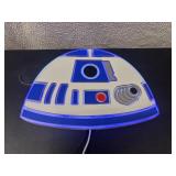 Light Up R2-D2 Wood Wall Decor piece shaped like