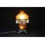 Vintage Amber Diamond Quilt Electric Parlor Lamp