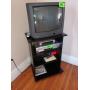 TOSHIBA COLOR TV  & BLACK WOOD LIKE STAND