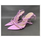 Azalea Wang Pink Rhinestone Sz 9 High Heels