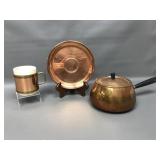 Vintage Copper Sauce Pot, Plate & More!