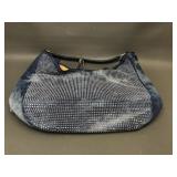blue denim & rhinestone hobo bag