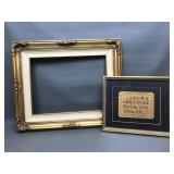 Chinese Caligraphy Art & Gilt Frame