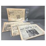 Vintage Historical Headlines Newpapers