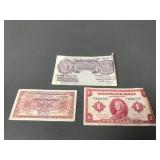 British 10 Shilling Note & Wartime Bills