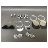 1980's Lucite Costume Jewelry Pierced Earrings