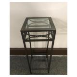 Metal Plant Stand W Glass Top