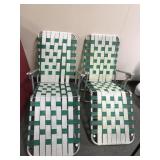 Vtgfolding Aluminum Webbed Woven Lawn Loungers