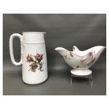 Haviland China Pitcher & Gravy Boat