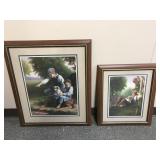 Vtg Home Interiors Boys Fishing W Dog Art Prints