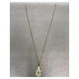 Micro Mosaic Art Deco Pendant Necklace