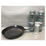 Vintage Cast Iron Pan, Ball Mason Jars & More!