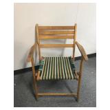 Mcm Vintage Wooden Folding Patio Chair