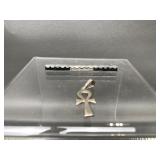 Sterling Silver Rhinestone Brooch & Ankh Pendant