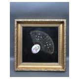 Vintage Shadow Box Gilt Gold Framed Porcelain