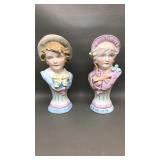 Antique German Bisque Victorian Busts