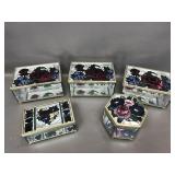 Stunning Vintage Glass Trinket Boxes