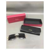 Cartier Rimless Sunglasses Gold Frame Rhinestones