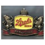 Vintage Stroh's Beer Plastic Advertising Plaque