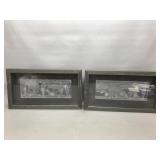Framed Antique Metal Printing Press Plates