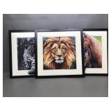 Quirky Holigram Horse, Leopard & Lion Art Prints
