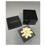 Joan Rivers Enamel Flower Brooch In Box