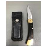 Vintage Buck Folding Hunter Blade In Sheath