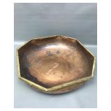 French Art Deco Hammered Octogon Centerpiece Bowl