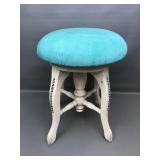 Refinished Wooden Stationary Piano Stool
