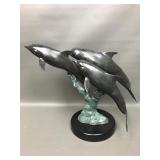 Metal Dolphin Pod Scultpure