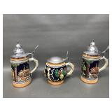 Decorative German Beer Stein Set Of 3
