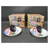 80s Avon Snuggly Mouse Ceramic Candle Set Of 2