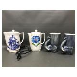 Thai Lamyang Elephant Ceramic Mugs & Vtg Electric