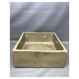 Handmade Concrete & Ceramic Glazed Square Vessel