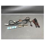 Vtg Bolero Tie, Southwest Cast Iron Horse Bottle