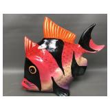Signed Vintage Paper Mache Mexico Fish Sculpture