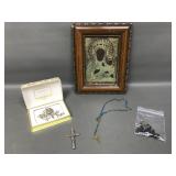 Black Madonna Of Czestochowa & Vtg Rosaries