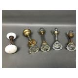 Vintage Art Deco Glass & Porcelain Door Knobs
