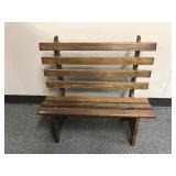 Vintage Folk Art Wooden Mini Bench