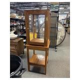 Vintage Wooden 2 Piece Curio Cabinet