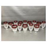 Colony Whitehall Cranberry Glass Set