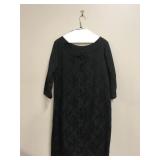 Vtg Wool/acetate Lined Floral Miss Couture Dress