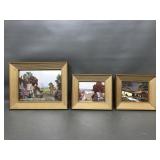 Vtg Foil Art Village Scene Print Ernest Uden