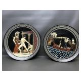 Greek Athens Handicraft Terra Cotta Platters